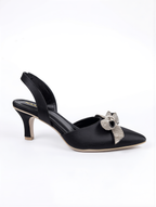 The Riva Kitten Heel - Midnight Black