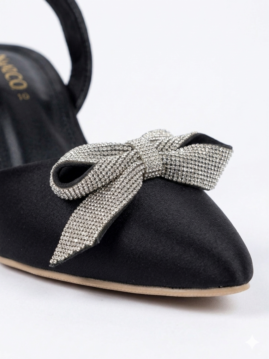 The Riva Kitten Heel - Midnight Black