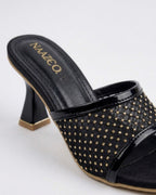 The Stella Embellished Heel Mule - Black