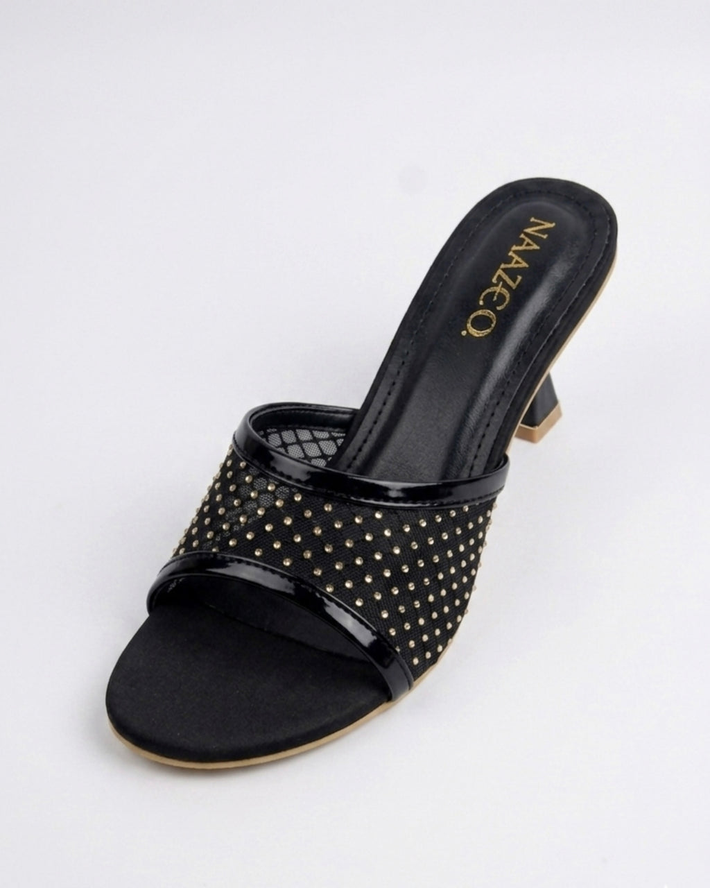 The Stella Embellished Heel Mule - Black